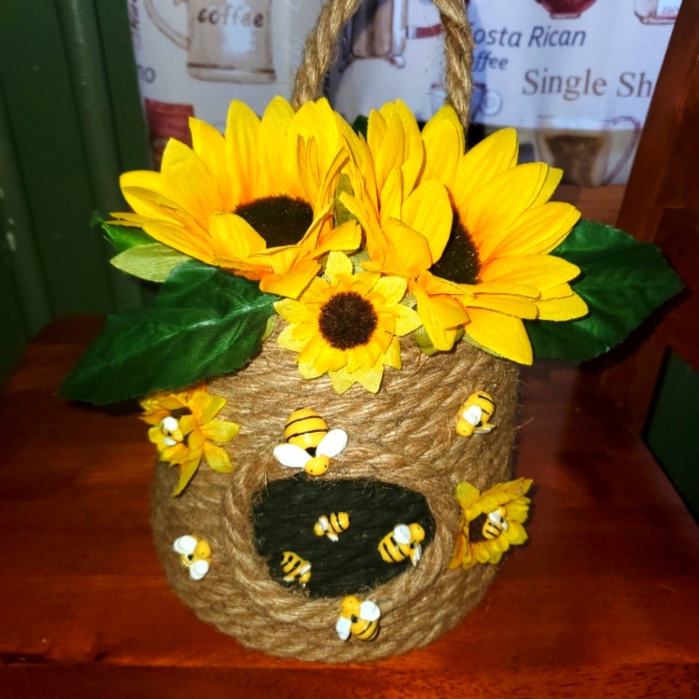 Homemade beehive decoration